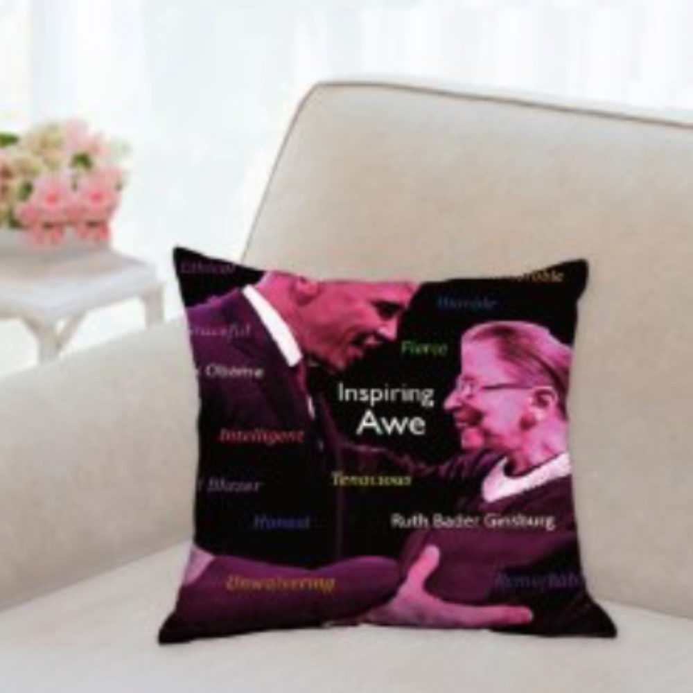 Barack Obama & Ruth Bader Ginsberg 14" pillow